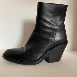 Ann Demeulemeester Black Leather Ankle Boots SZ 40